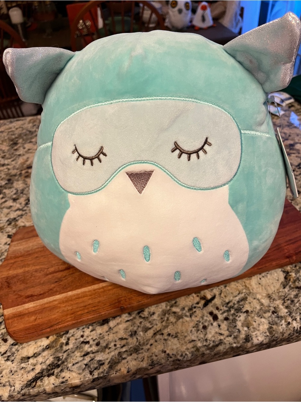 Squismallow Lido the Owl Mint and Cream Owl, new with tag large 14” tall